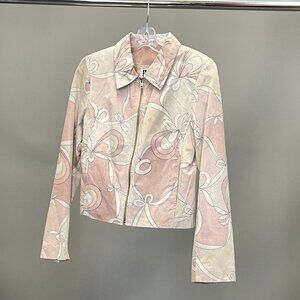 Vintage Y2K Pucci-Look Cropped Suede Jacket, Women's Small
